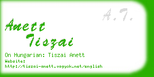 anett tiszai business card